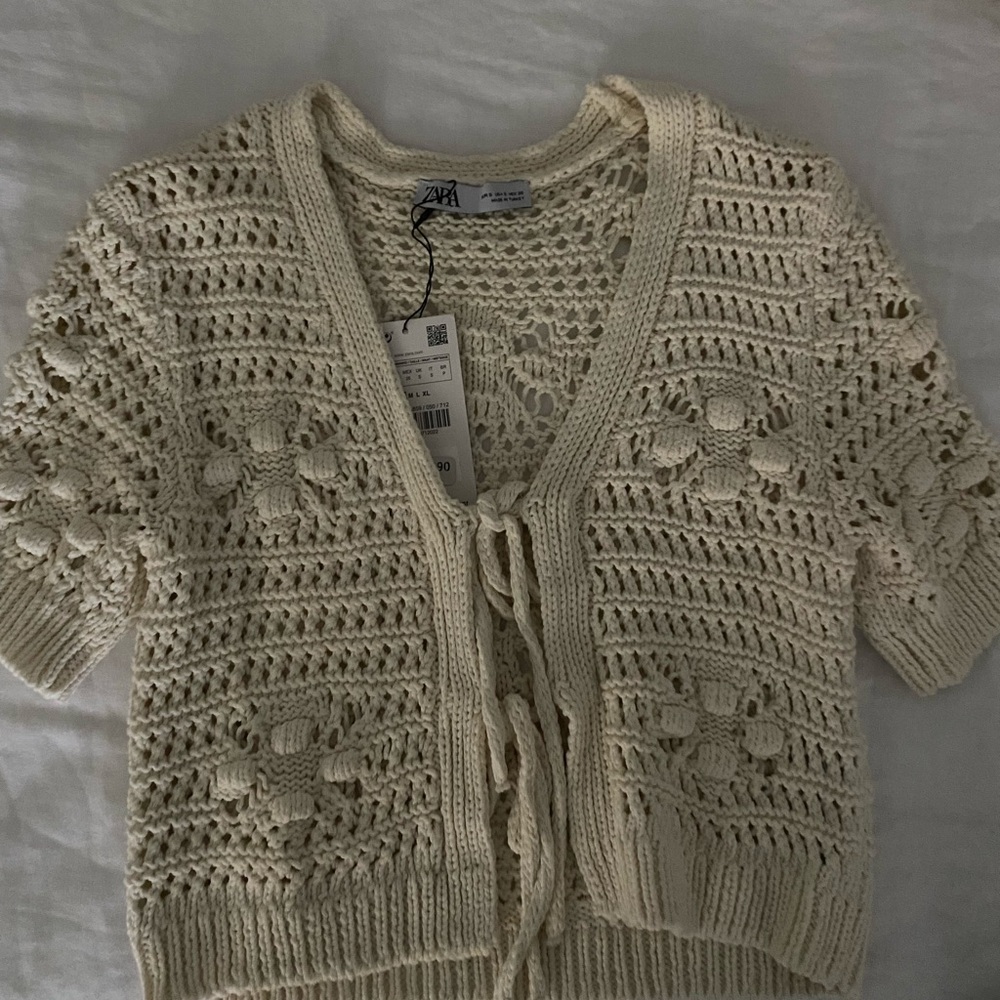 Zara Ivory Crochet Cardigan